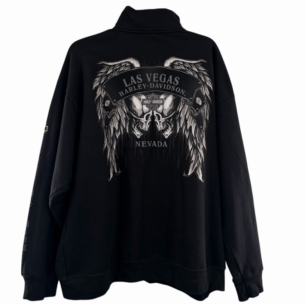 2011 Harley Davidson Full Zip Fleece Lined Sweater Mock Neck Las Vegas Men Sz XL